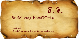 Brázay Honória névjegykártya